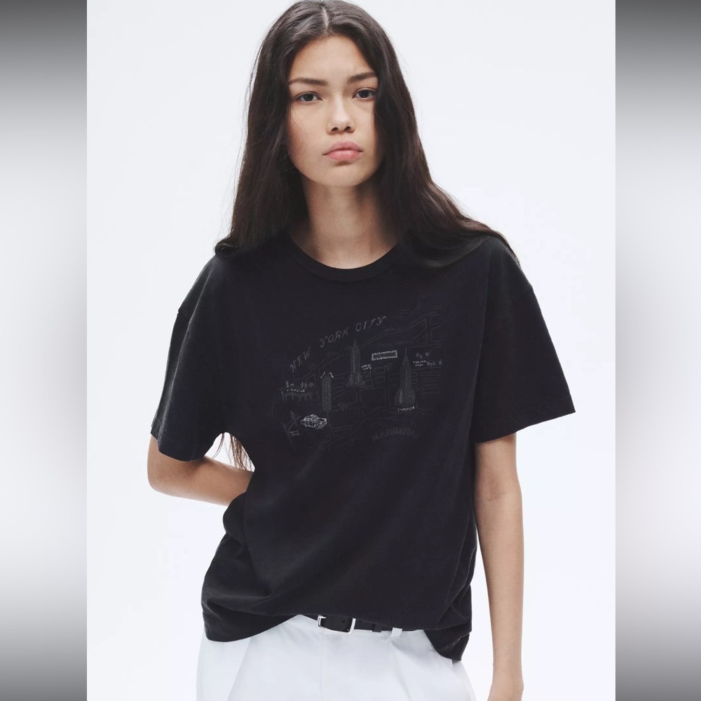 Rag & bone Mica City Tee gray black SIZE S NWOT